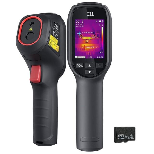 HIKMICRO E1L Thermal Imaging Camera, 160 x 120 IR Resolution/19200 Pixels, 25Hz Refresh Rate, Portable Handheld Infrared Thermal Imager with Laser Pointer, -4°F~1022°F Temperature Range