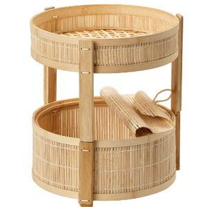 KANELMOTT Vegetable/fruit basket, set of 2 - bamboo