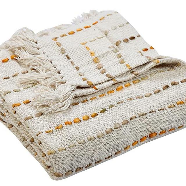 LR Resources Mustard Decorative Throw Blanket, 60" x 50", Yellow