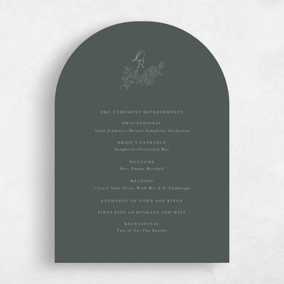 Grey Arch Wedding Program - Lisette