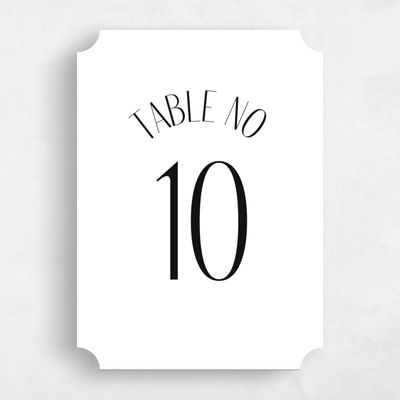 White Ticket Wedding Table Number - Lark