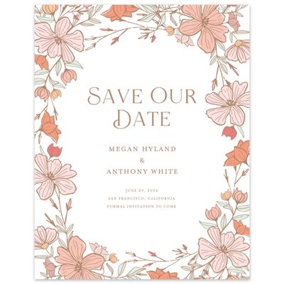 Camel, Pink Wedding Digital Save the Date - Leighton Portrait