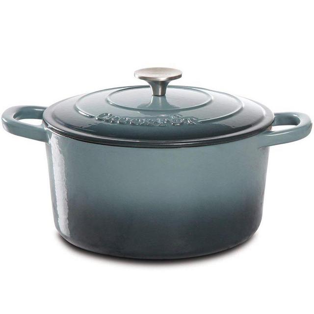 Crock-Pot Artisan 160 Ounce Round Cast Iron Dutch Oven in Slate Gray