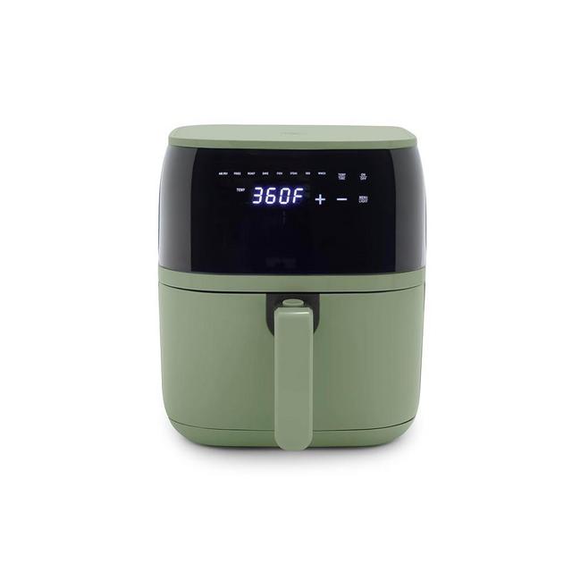 GreenLife 5.3 QT 8-in-1 Compact Digital Air Fryer, PFAS-Free Ceramic Nonstick Drawer, Easy View Window, Digital Display, Auto Shut-Off Timer, Dishwasher Safe Parts, Roast, Bake, Wings, Sage