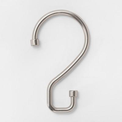 S Hook Without Roller Ball Shower Curtain Rings Brushed Nickel - Made By Design™