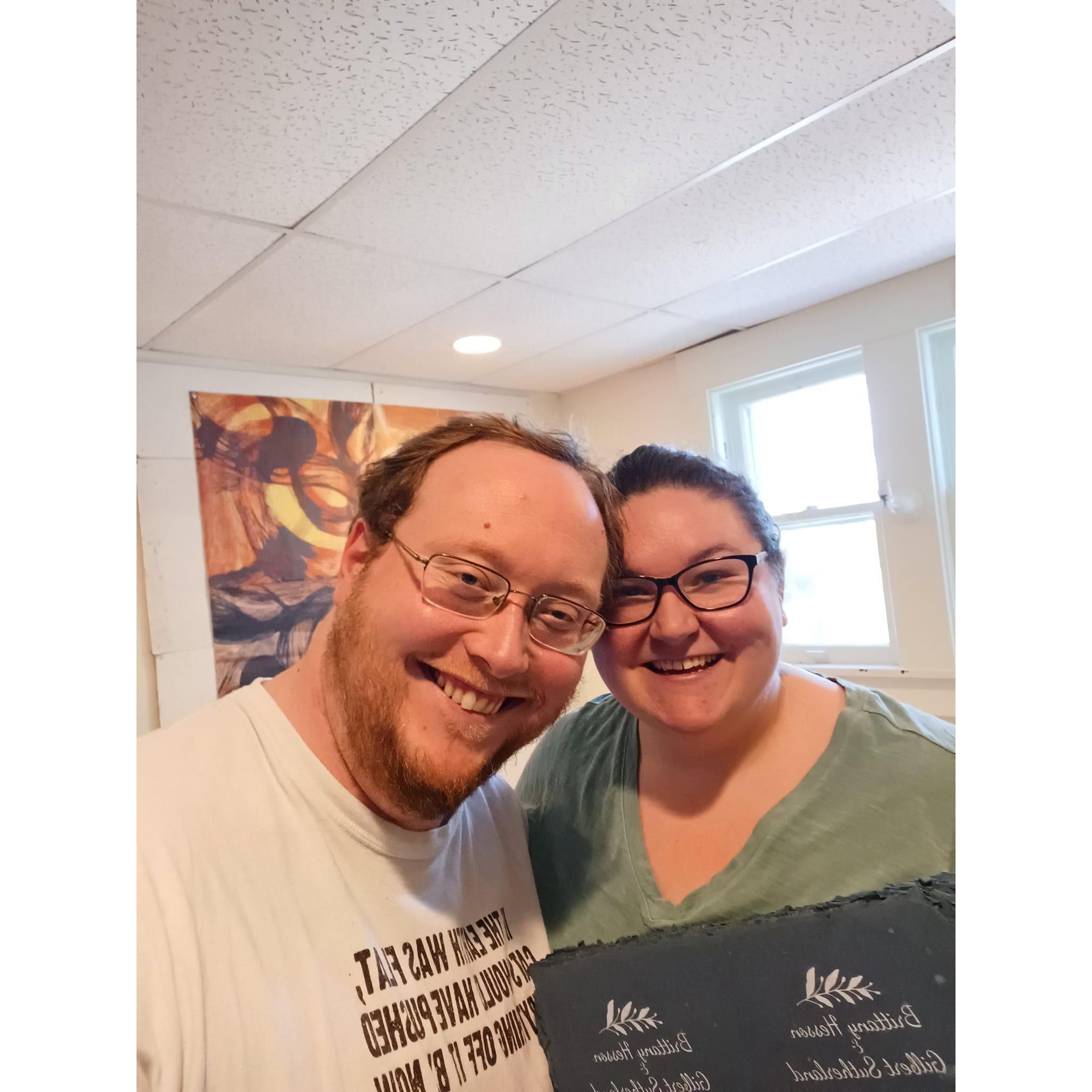 Making our wedding invitations!