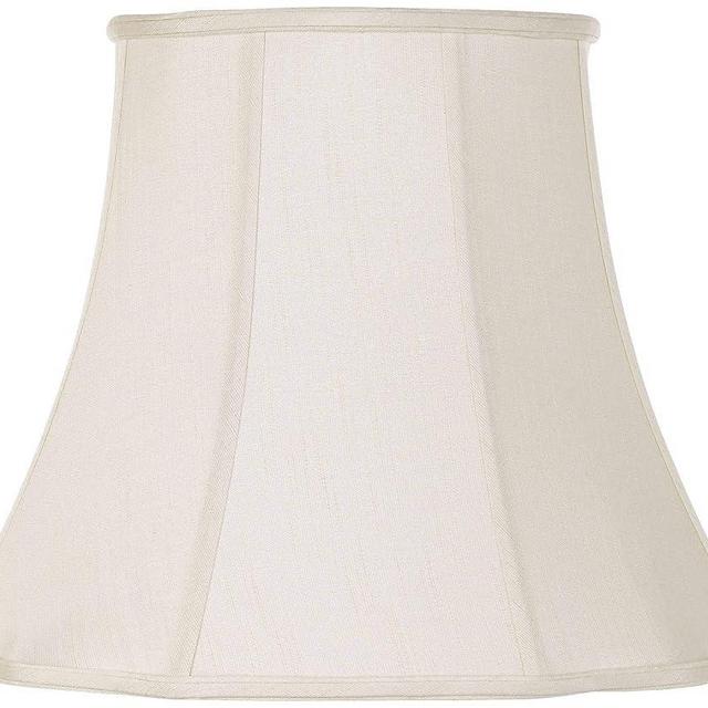 Creme Bell Large Curve Cut Corner Lamp Shade 11" Top x 18" Bottom x 15" Slant x 14.5" High (Spider) Replacement with Harp and Finial - Springcrest
