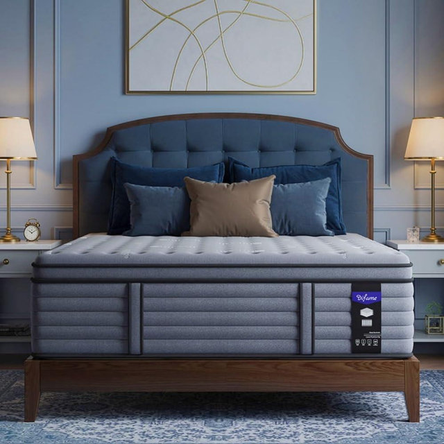 King Mattress 14 Inch, Hotel Luxury Hybrid King Size Mattress In A Box, Extra Enhanced Support, Relieve Back & Waist Pain, Cooling Sleep, Fiberglass-Free, CertiPUR-US, 365-Night Trial, Medium Firm