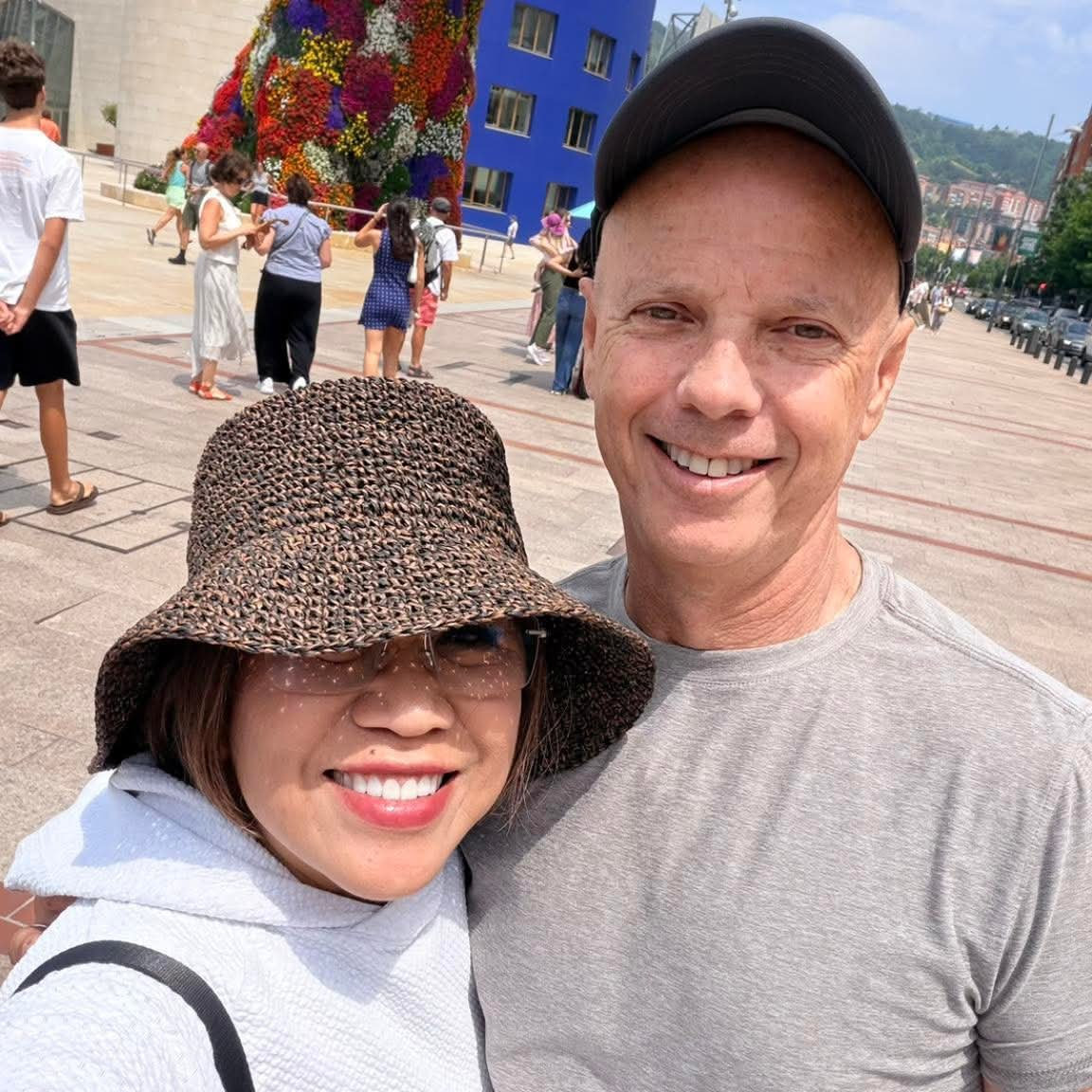 In front of the Guggenheim in June.