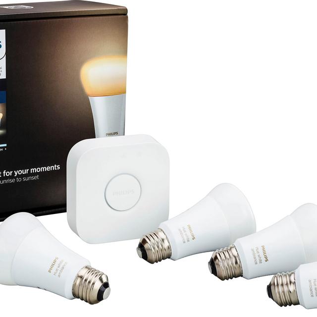 Philips - Hue White Ambiance A19 LED Starter Kit - Adjustable White