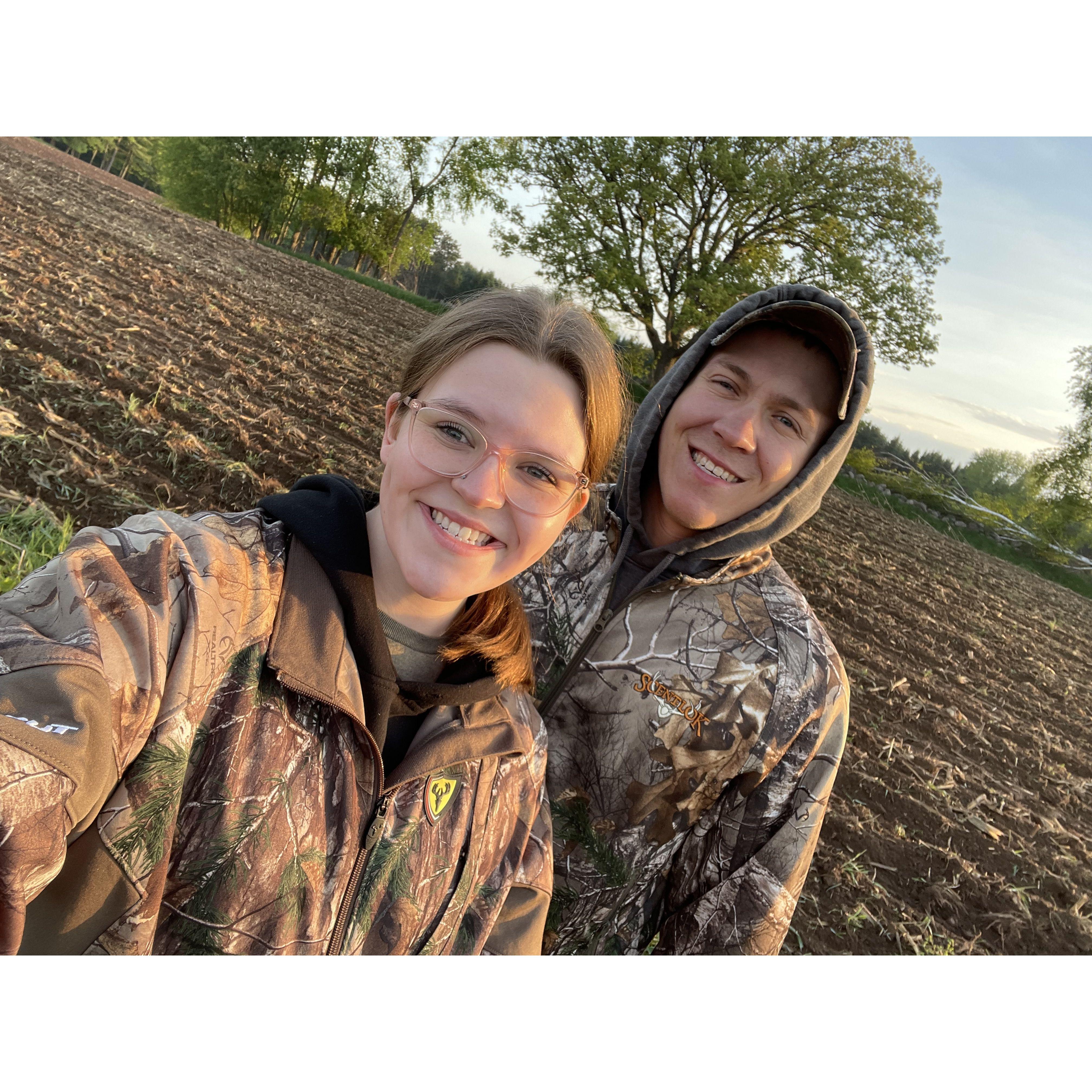 Our first spring turkey hunting... He knows I love him because I sat perfectly still for hours while mosquitoes were attacking my feet and ankles :)