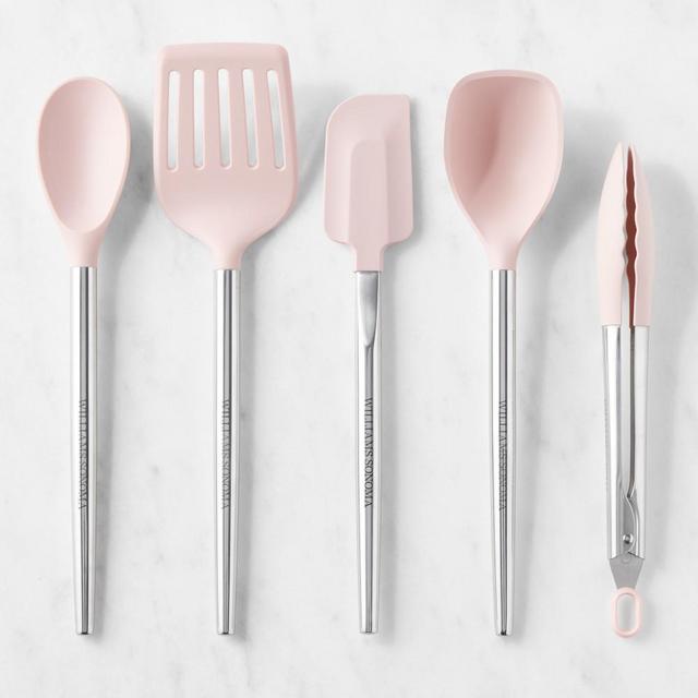 Williams Sonoma Stainless-Steel Silicone, Dusty Rose, Set of 5