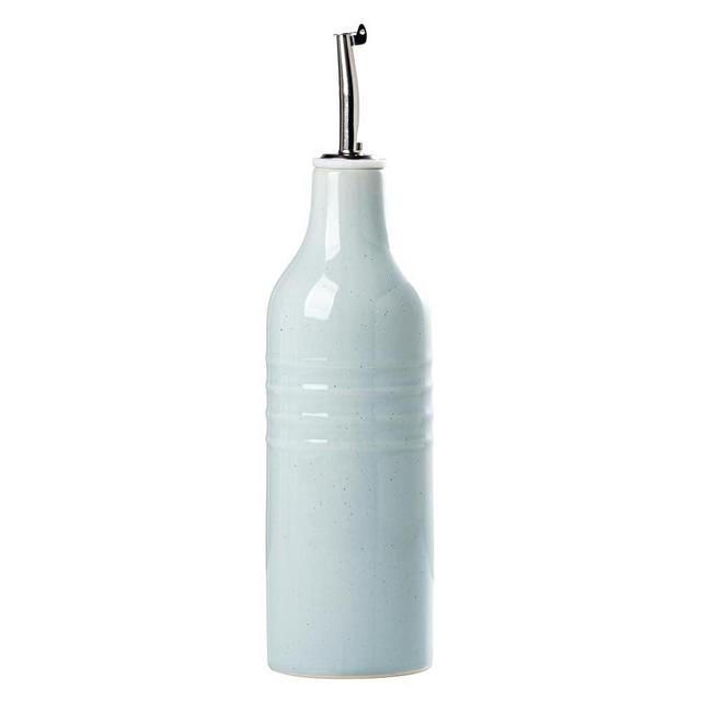 famiware Jupiter 16oz Ceramic Olive Oil Dispenser Bottle, 1 Piece Oil Dispenser for Kitchen with Stainless Steel Pourers, Suitable for Storage Vinegar, Soy Sauce, Coffee Syrup, Light Blue