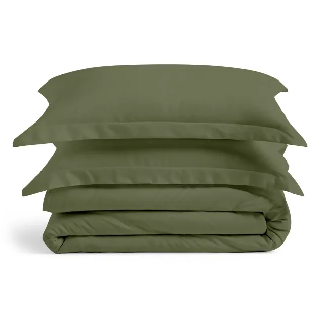 Cosy House Collection Luxury Rayon Derived from Bamboo Duvet Cover Set - Sage Green, Full/Queen
