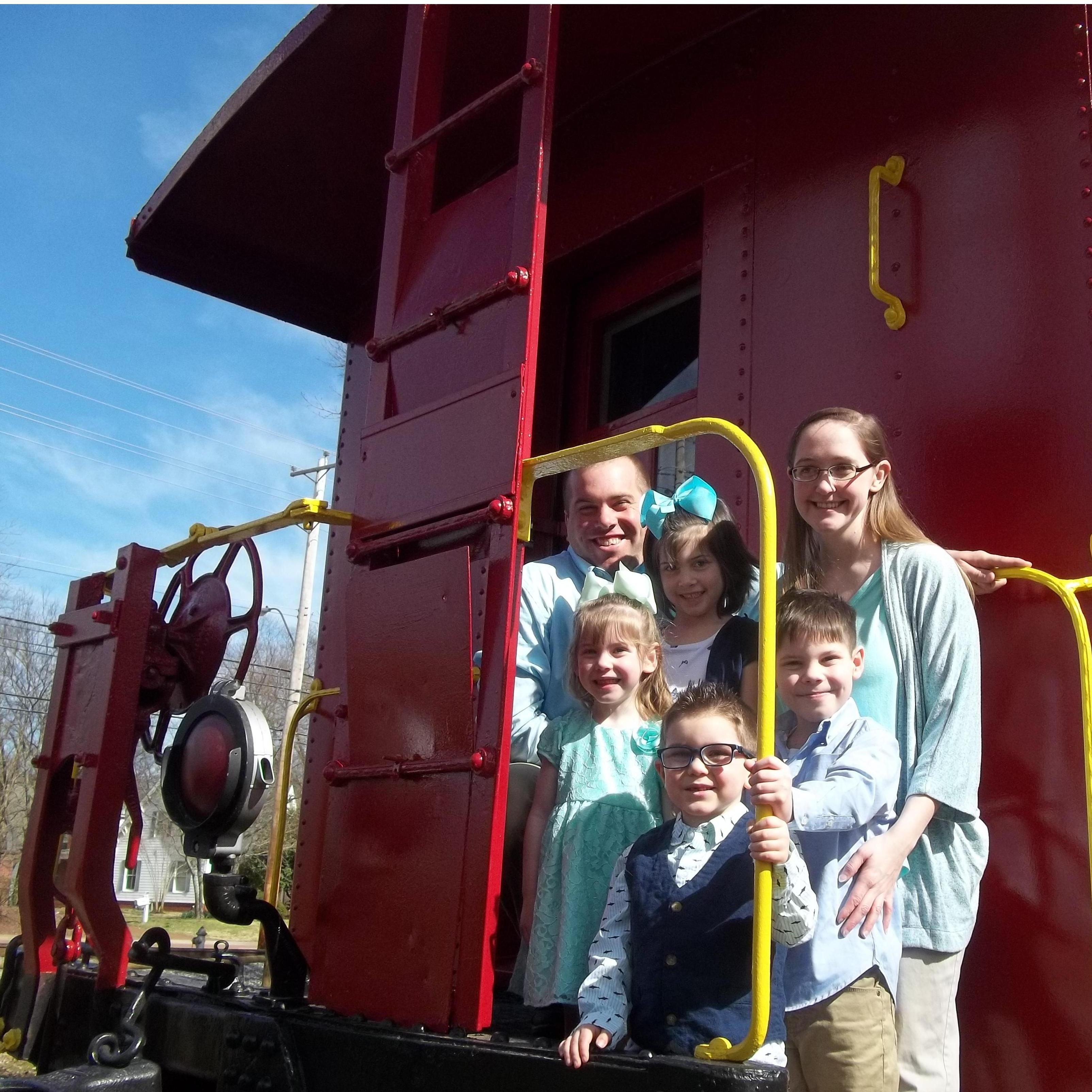 The kids loved playing on the old trains.