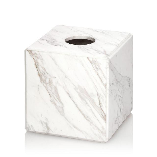 Waterworks Studio White Marble Tissue Holder