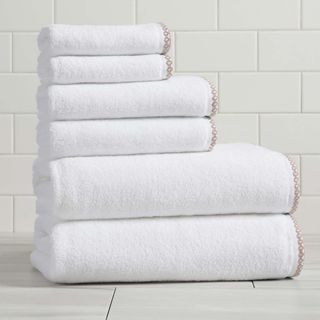 Valery 6-Piece Border-Stitched Towel Set