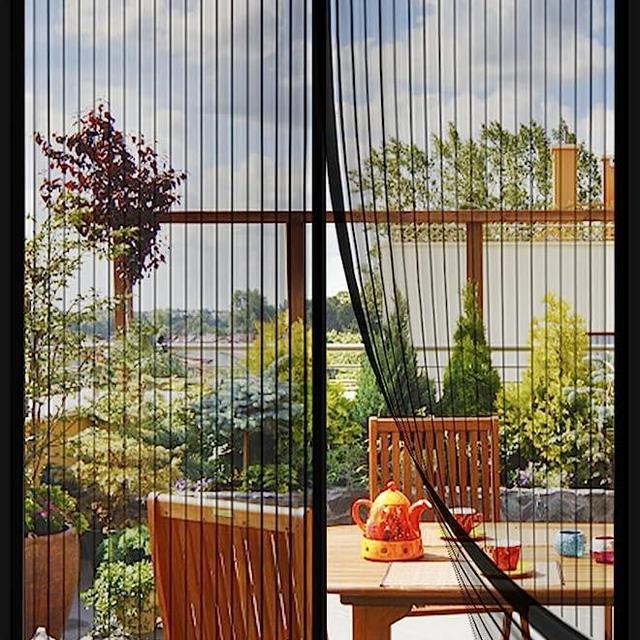 Magnetic Screen Door, Screen Door Mesh, Door Screen Magnetic Closure-Keeps Bugs Out Let Breeze in, Heavy Duty Mesh - Pet and Kid Friendly, Works with Front Doors, Sliding Doors (38 x 82 Inch) ‎Black