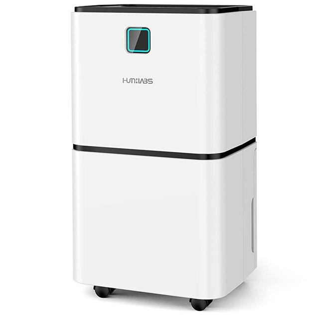1500 Sq. Ft Dehumidifier for Large Room and Basements, HUMILABS 22 Pints Dehumidifiers with Auto or Manual Drainage, 0.528 Water Tank with Drain Hose, Intelligent Humidity Control, Auto Defrost, Dry Clothes, 24HR Timer
