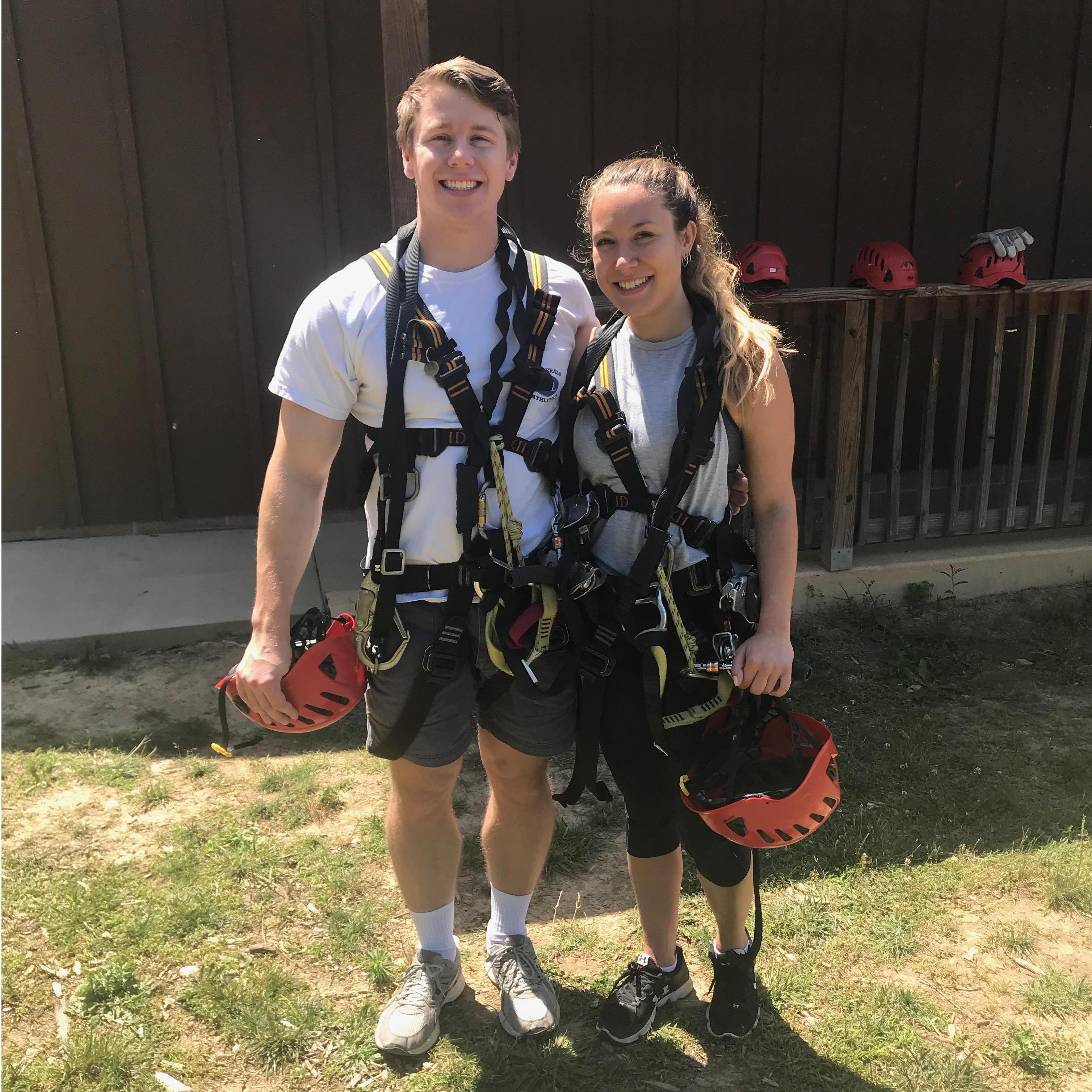 Zip-lining, where Sasha got over his fear of heights