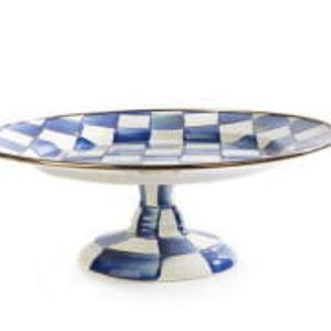 Royal Check Pedestal Platter – Small