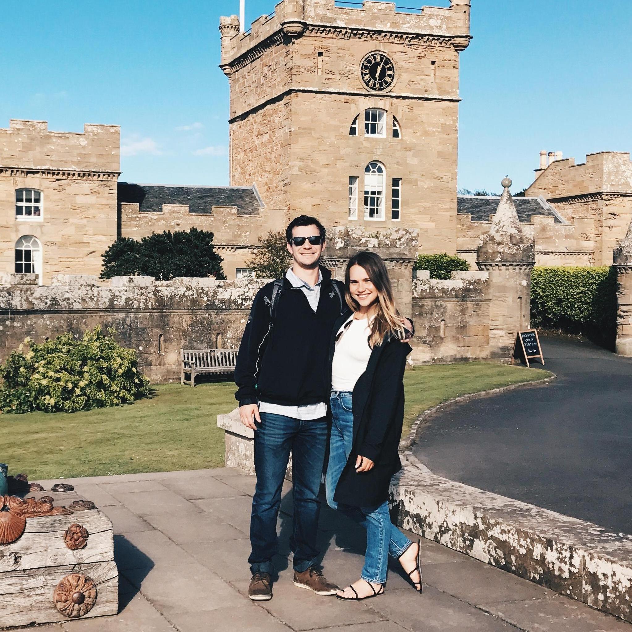 Just 10 minutes before Jeff proposed, KA ever unsuspecting! Two sweet old Scottish ladies snapped this pic of us.