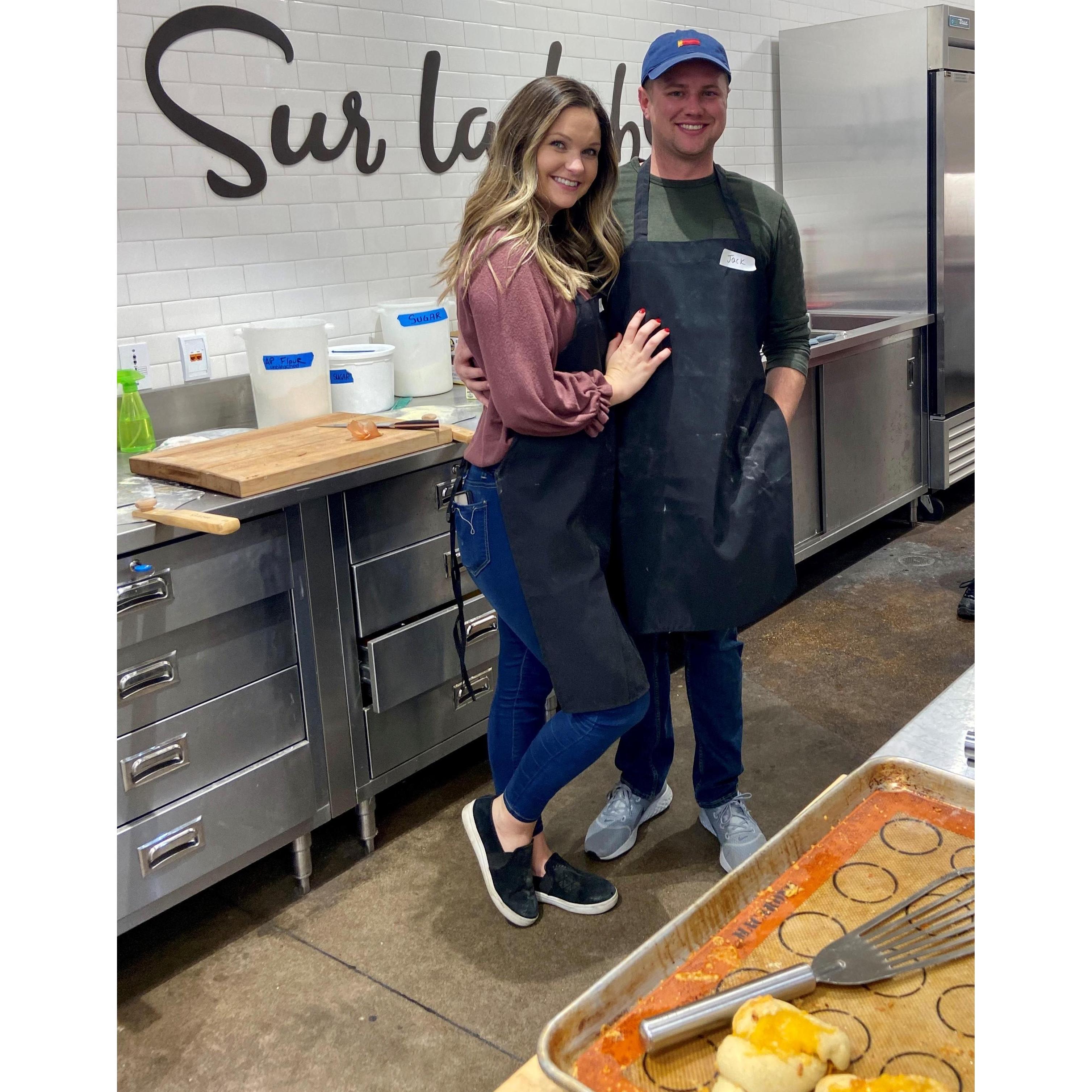 Brushing up on our cooking skills at Sur la Table in Memphis