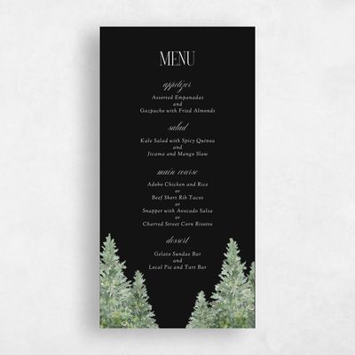 Black Wedding Menu - Balsam