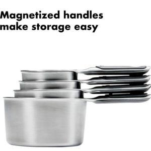 OXO Good Grips 4 Piece Stainless Steel Measuring Cups with Magnetic Snaps