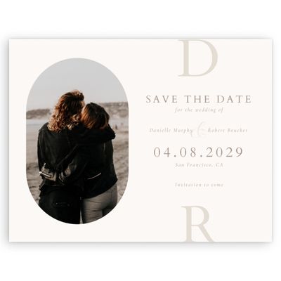 Beige Simple Wedding Digital Save the Date - Damon Photo
