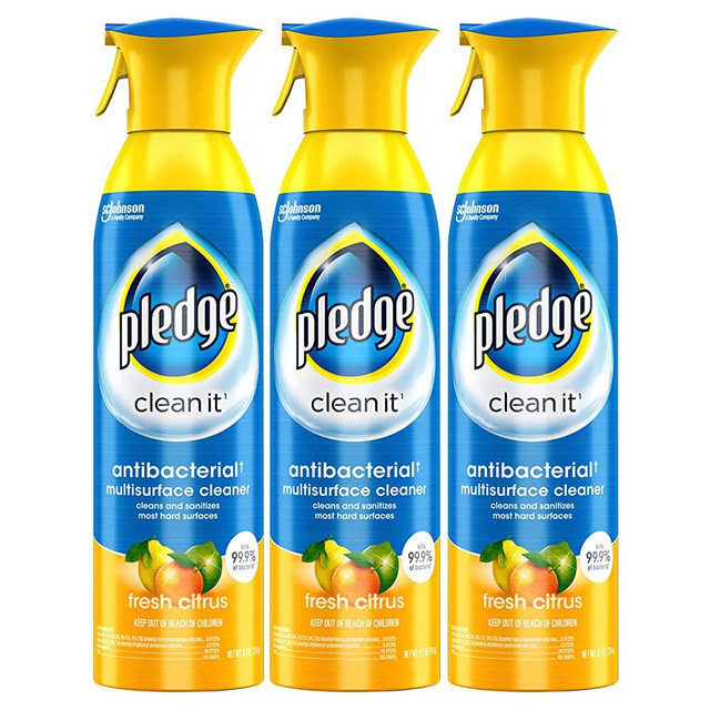 Pledge antibacterial multisurface cleaner spray