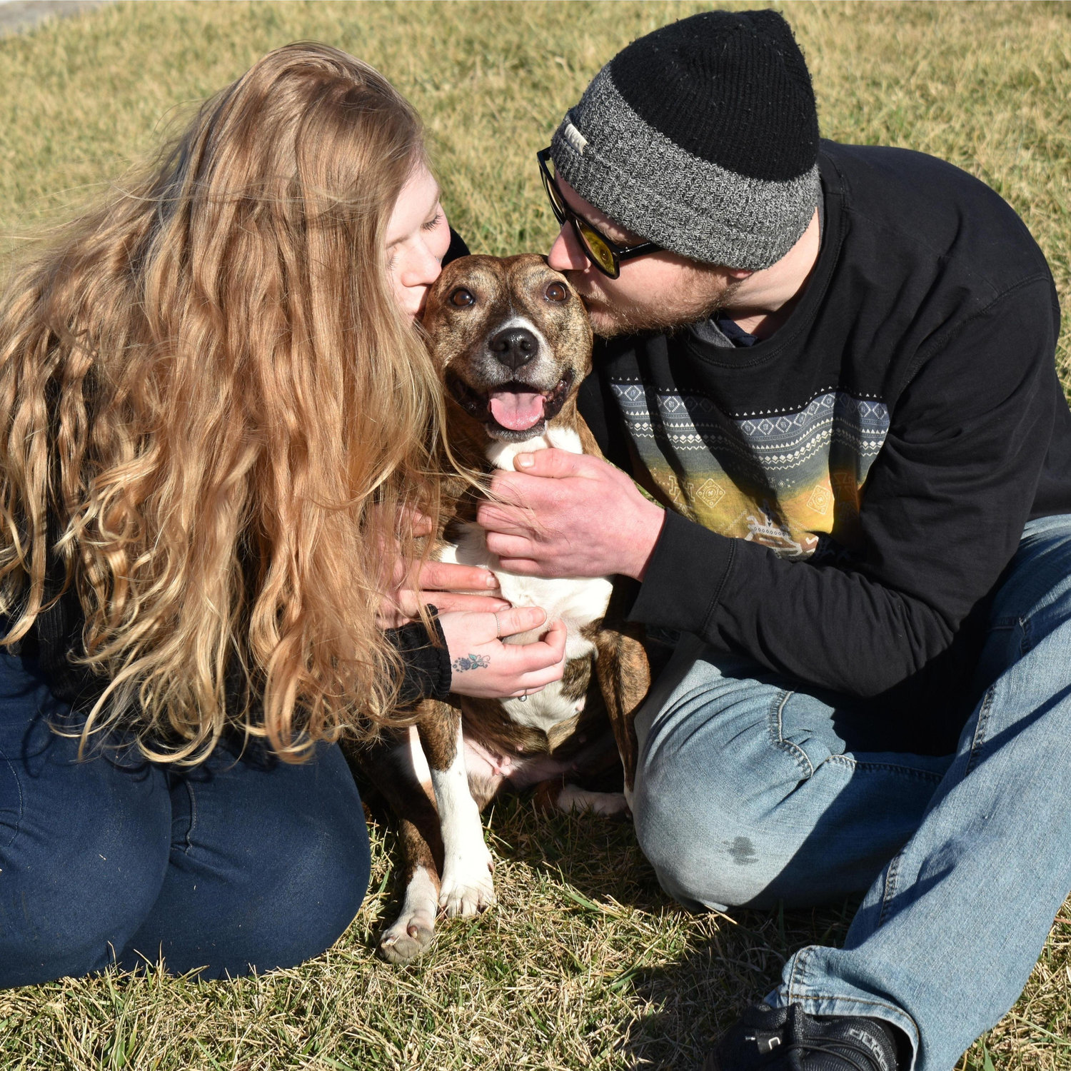 Molly Bean, our first dog together. She showed up on my mom's front porch and stayed there the entire day, I took her in and ever since that day we knew she was going to be apart of our family! We miss you bean.