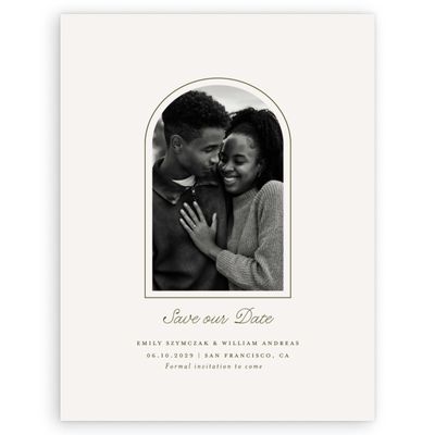 Darkest Olive, Beige Wedding Digital Save the Date - Vianne Photo