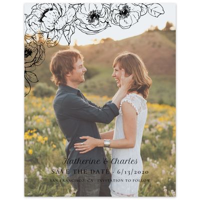 Grey Wedding Digital Save the Date - Rooftop Portrait