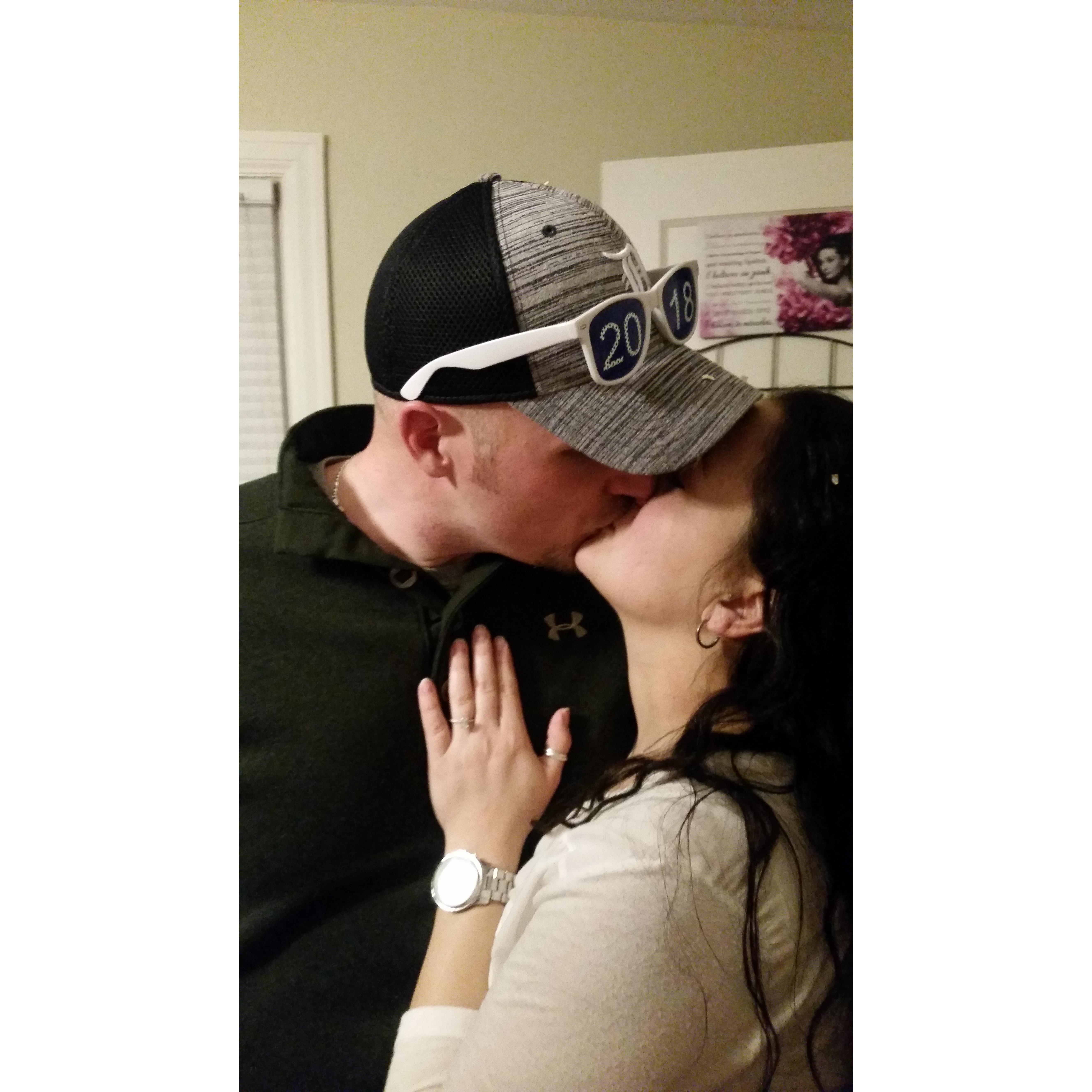 First pic together, right after the proposal