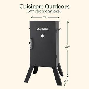 Cuisinart 30" Electric Smoker, 3 Adjustable Racks, Large Capacity BBQ, Water and Wood Trays for Smoked Meat, Brisket, Salmon & Jerky, Adjustable Temperature Control