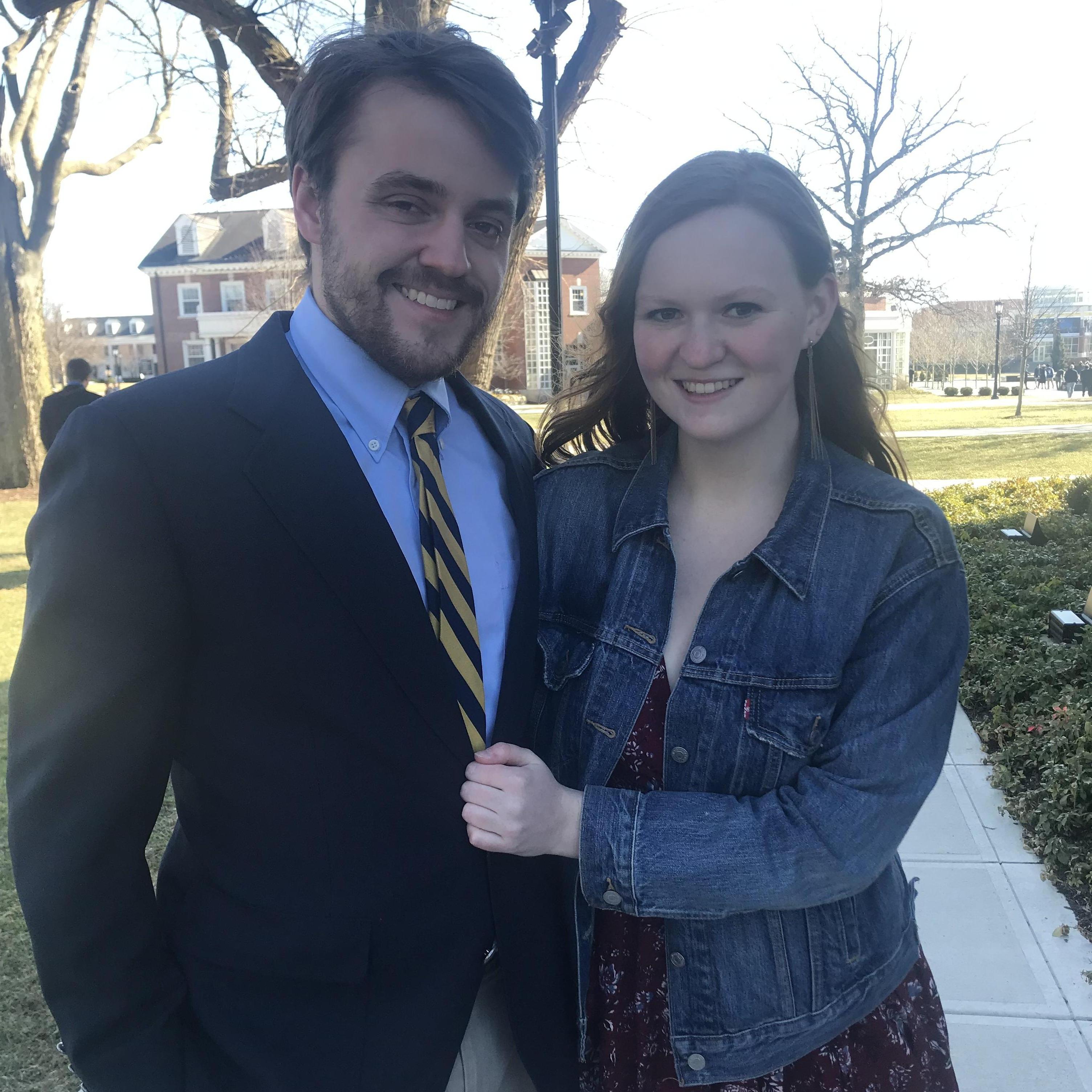 We were both in charge of our Greek Organizations' Initiations in March 2019! This photo was taken after we had finished directing the ceremonies!