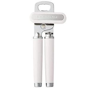 KitchenAid Classic Multifunction Can Opener and Bottle Opener Easy to Use, Razor Sharp Stainless Steel Cutting Wheel, Soft Ergonomic Handles, White