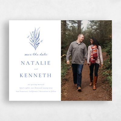 Cornflower Blue Wedding Save the Date - Arden Photo
