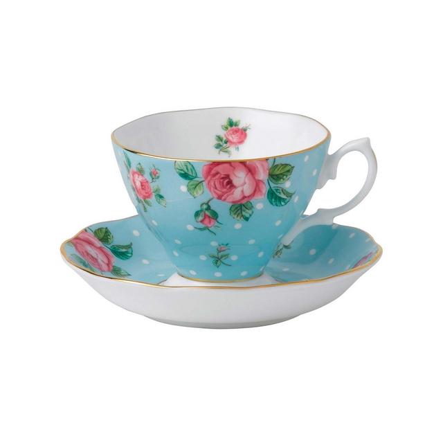Royal Albert Polka Blue Cup and Saucer