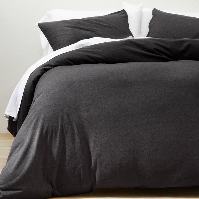 King Jersey Duvet & Sham Set Washed Black - Casaluna™