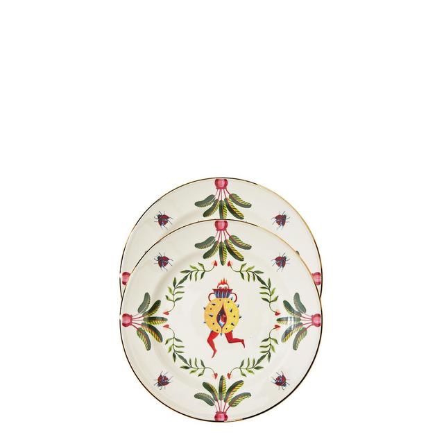La Double J - Porcelain Dessert Plate Set of 2 (Citrus Scarabs)