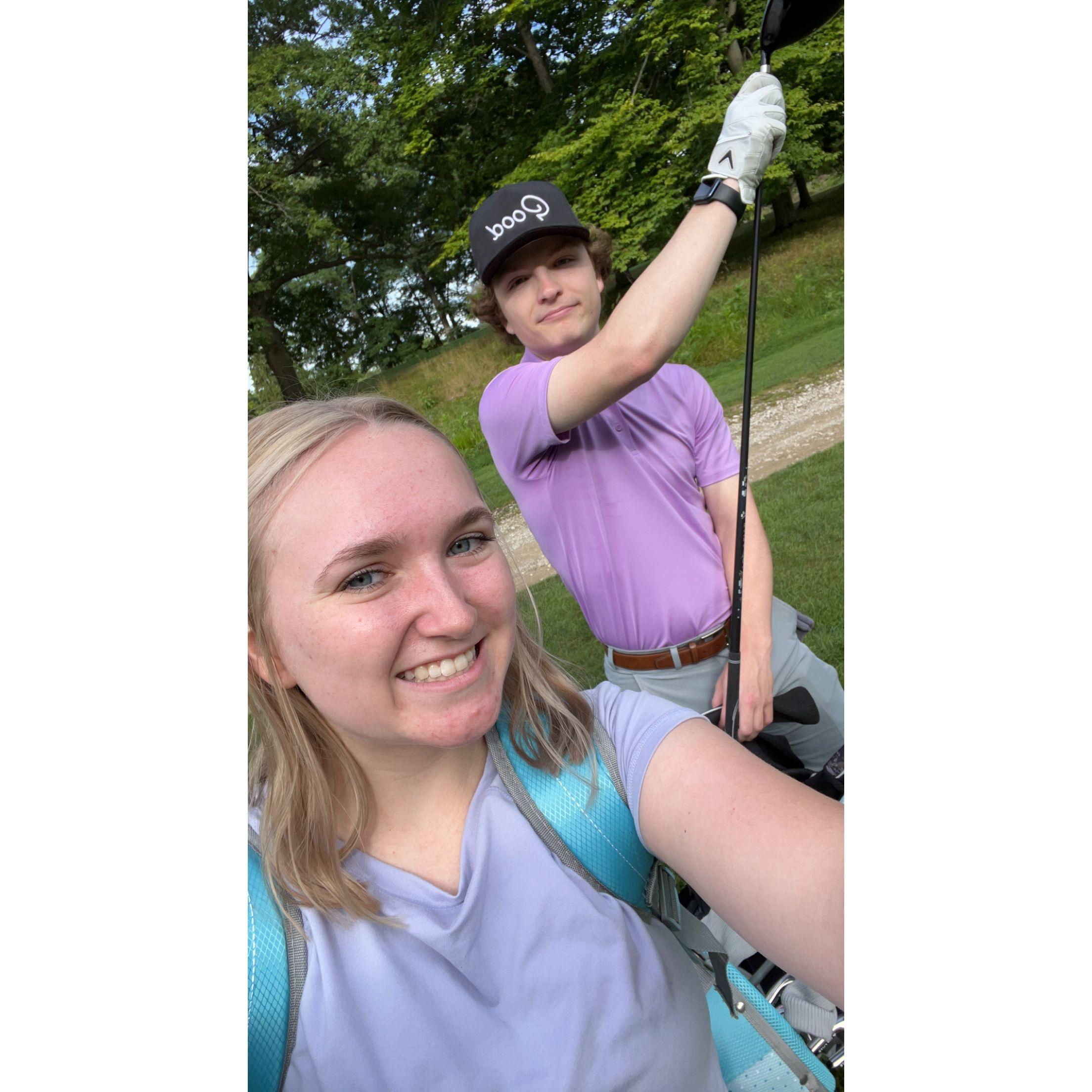 Learned how to golf!! We still aren't very good😂