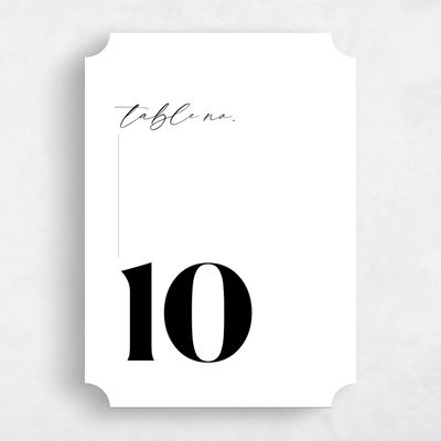White Ticket Wedding Table Number - Carlisle