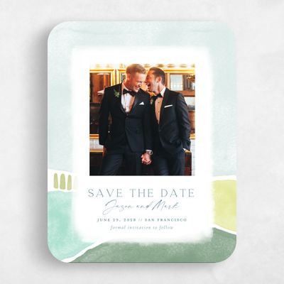 Blue Rounded Wedding Save the Date - Vallejo Photo