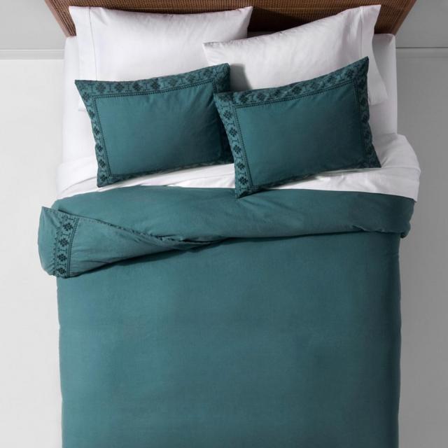 Tribal Border Garment Washed Duvet Cover Set - Opalhouse