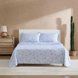 Wrangler – King Size Sheet Set, Soft Microfiber Bedding with Breathable & Cooling Comfort, Deep Pocket Fitted Sheet with Matching Pillowcases, Americana Decor (Cowboy Pinstripe Blue)