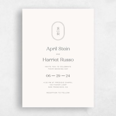 Off-White Wedding Invitation - Bridgetown Classic