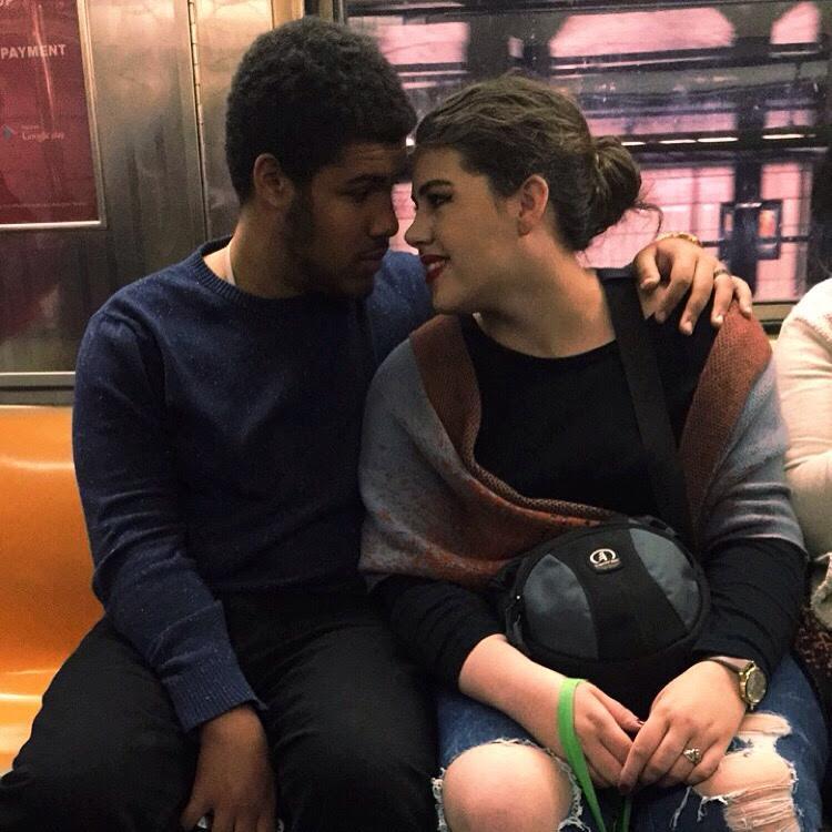 On the subway in New York City our senior year of high school