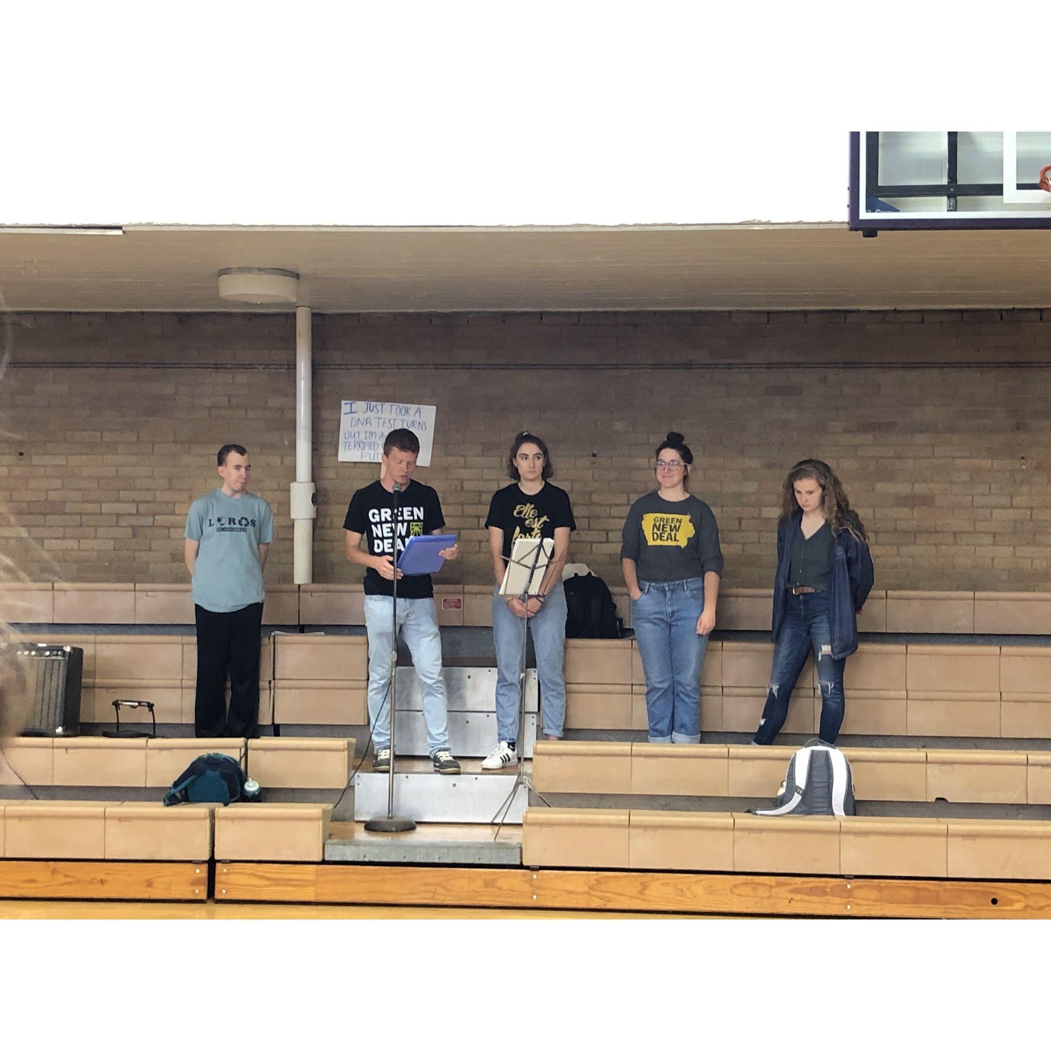 October 2019- Jake invited Annie to help with a Climate Change protest at Loras! (He'd do anything just to spend an ounce of time with her!)